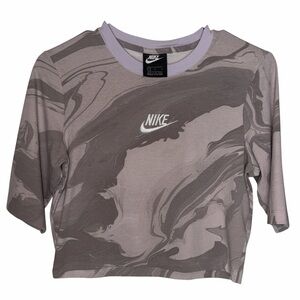Nike Women's Purple and Gray Marble Crop Top